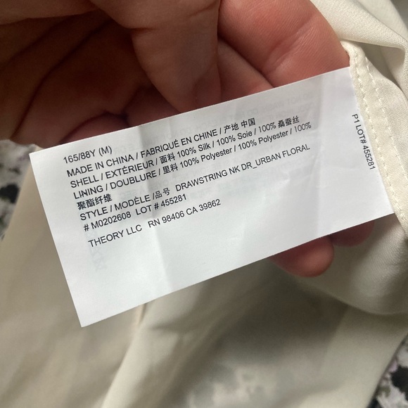 Theory Silk Dress Multicolor Floral Polka Dotted Size 6 - Picture 5 of 6